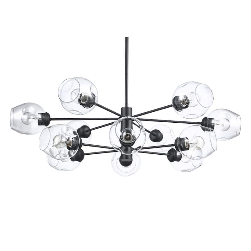 Trans Globe Lighting PND-2127 Clusters 12 Light 40" Wide Pendant - Black