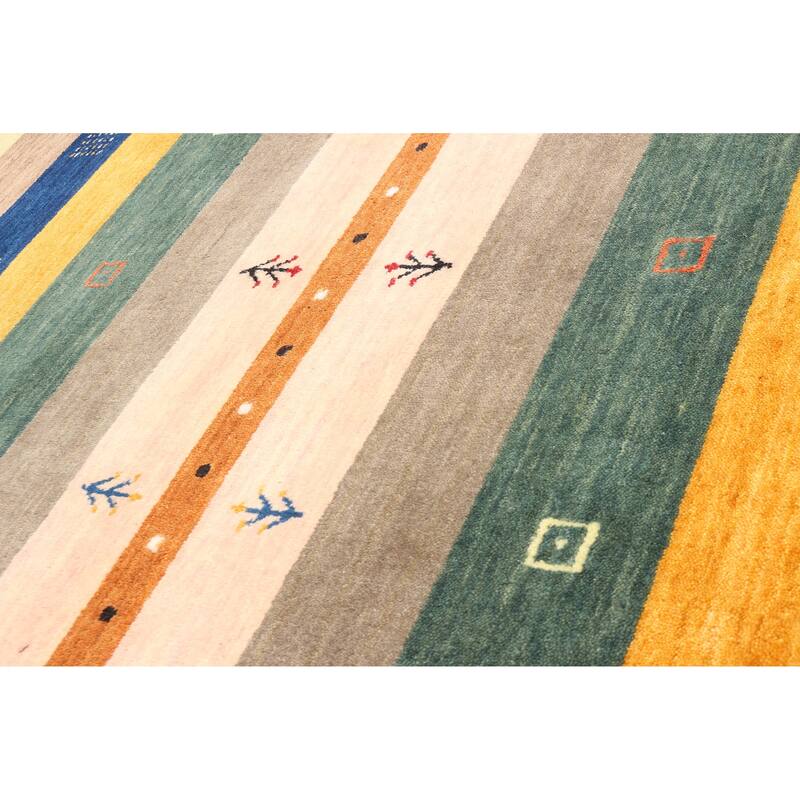 ECARPETGALLERY Hand Loomed Kashkuli Gabbeh Multi Color Wool Rug - 3'9 x 5'9