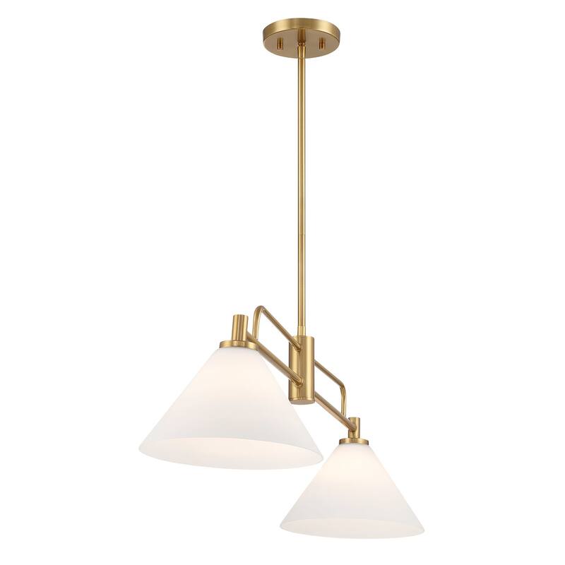 Bellevue SHCH60729 2 Light 40" Wide Linear Chandelier with Opal Glass