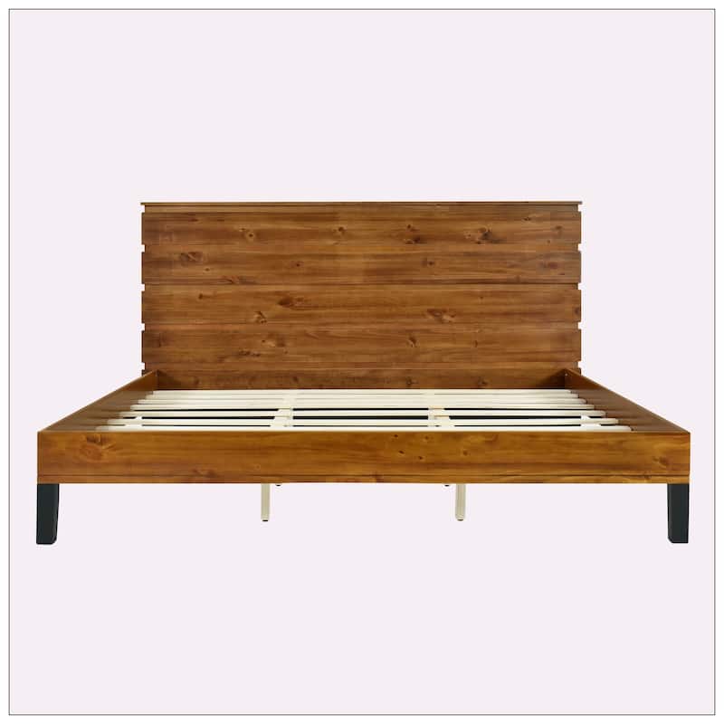 Mid-Century Modern Wood Bed