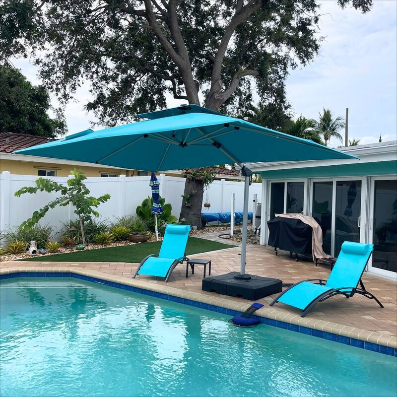 PURPLE LEAF 9 x 12ft Outdoor Rectangle Umbrella Large Cantilever Umbrella