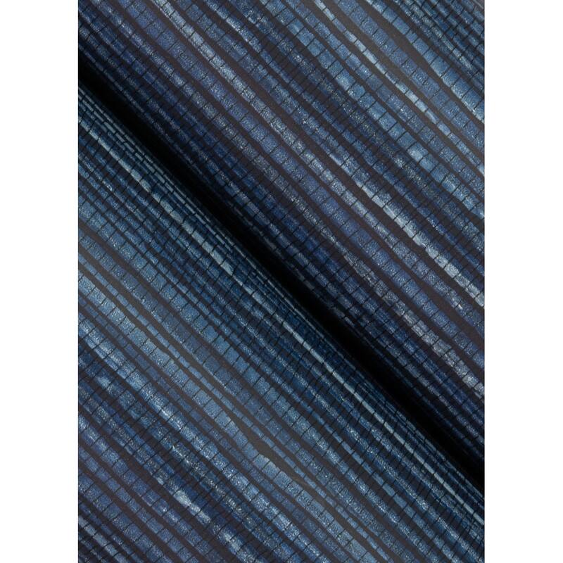 Advantage Alton Indigo Faux Grasscloth Wallpaper