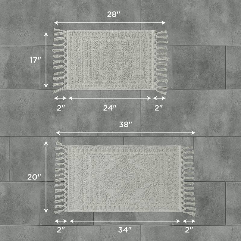 French Connection Nellore Fringe Cotton Bath Rug