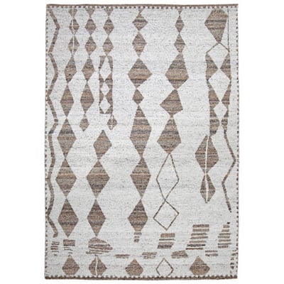 Betty 5 x 7 Area Rug, Geometric Pattern, Beige Brown Polyester, Cotton - 5 x 7