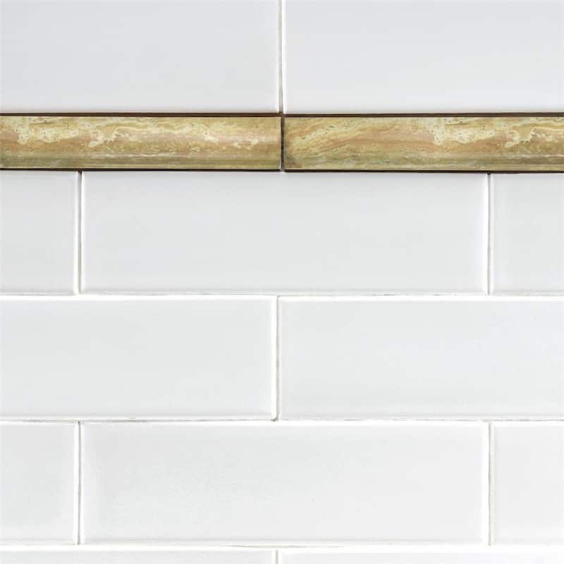 Merola Tile Moldura Marbleized 1" x 7-7/8" Ceramic Wall Trim - (1 Tile)