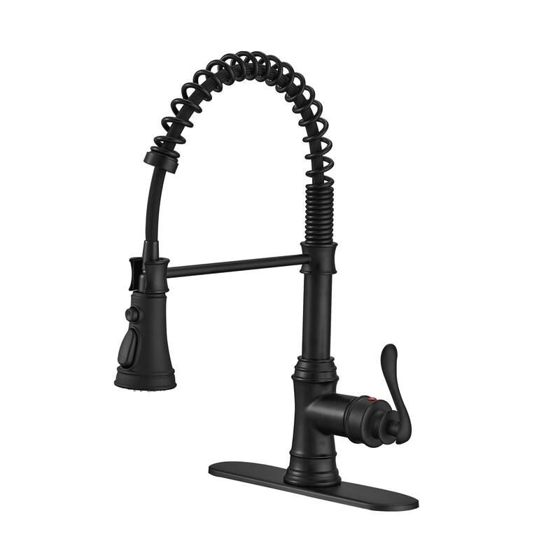 Single Handle Pull-Down Kitchen Faucet with Three Functions Sprayer - 10.2-in W x 16.7-in H