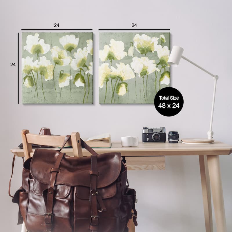 Stupell Charming White Blooms Canvas Wall Art Design By Vanessa Austin (Set of 2)