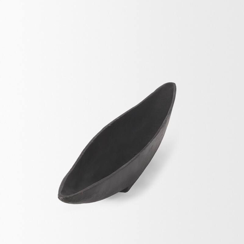 Piero Large Matte Black Metal Decorative Bowl