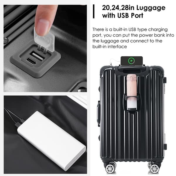 Battery Pack Spinner Luggage With Charger Modern Luggage With USB