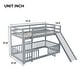 preview thumbnail 2 of 19, Modern Wooden Twin Over Twin Floor Bunk Bed with Safety Guardrails