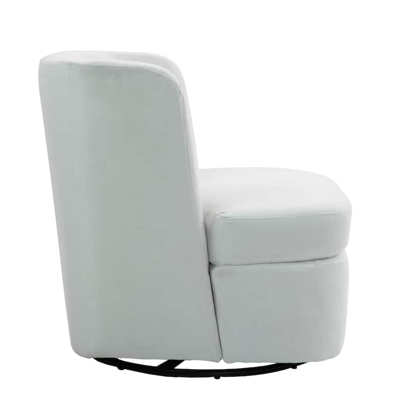 Boucle 360 degree Accent Swivel Barrel Chair