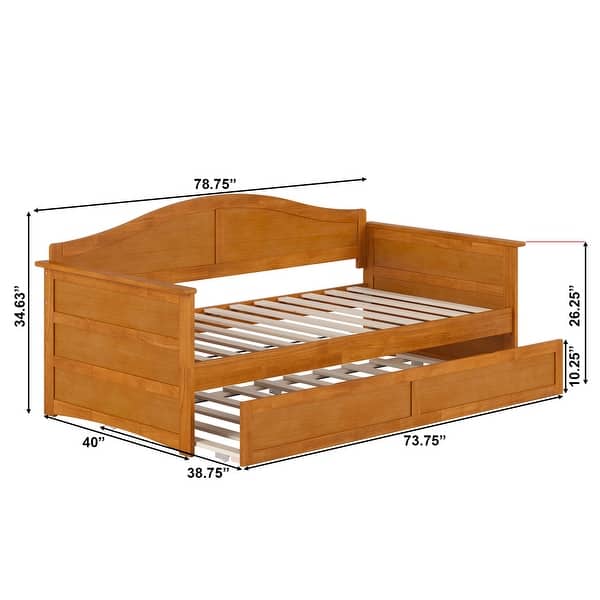 Acadia Twin Daybed with Twin Trundle in Light Toffee