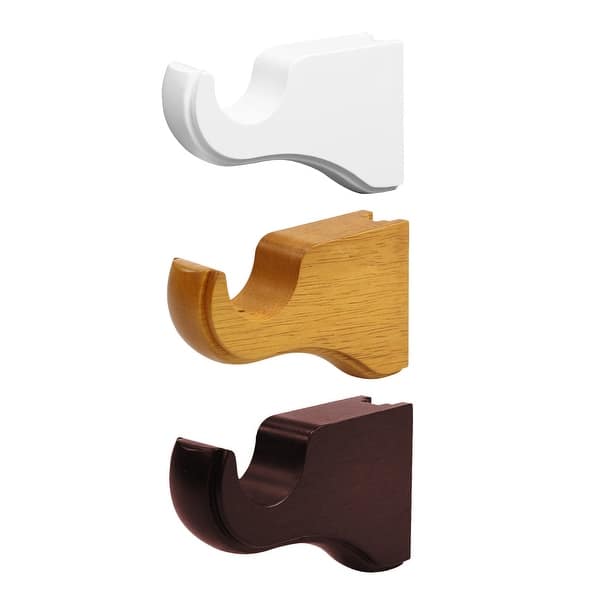 slide 2 of 43, Mix & Match Wood Single / Double Curtain Rod Bracket