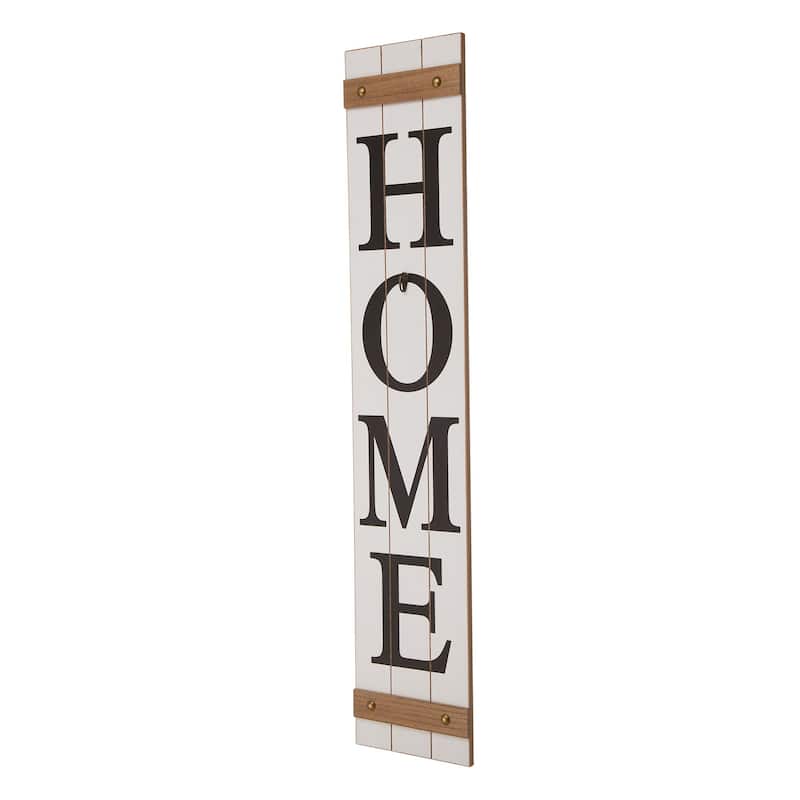 Glitzhome 42"H Porch Sign with 3 Interchangeable Floral Wreaths for Fall Thanksgiving