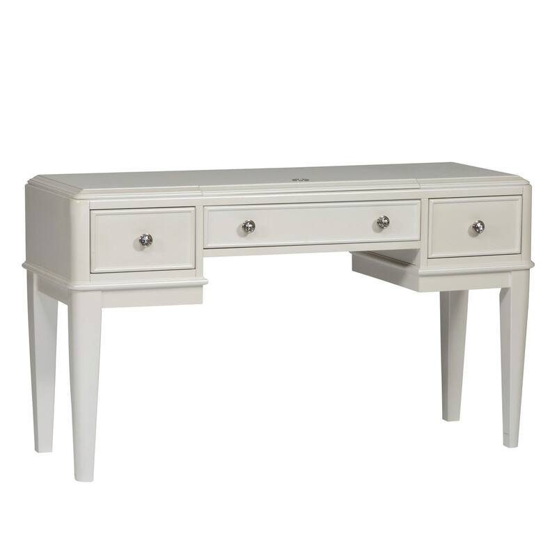 Stardust Iridescent White Vanity Desk