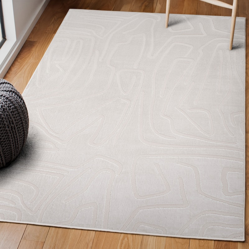 JONATHAN Y Thea Modern Scandinavian Graphic Lines High-Low Area Rug