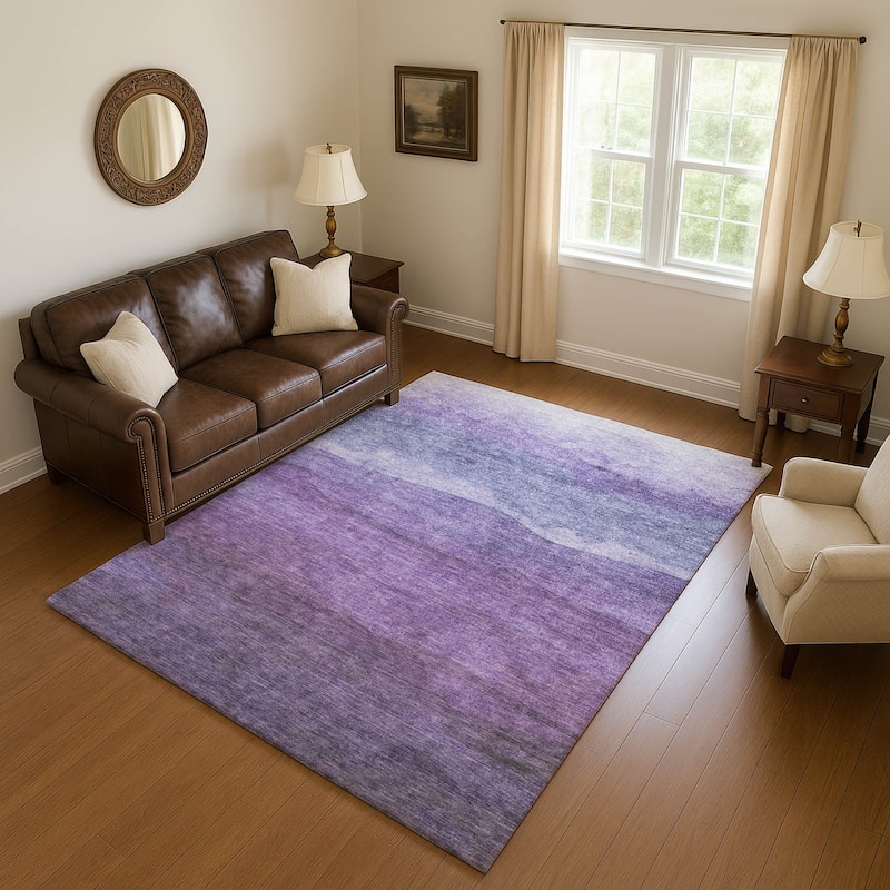 Premium Washable Super Soft Modern Ombre Mayfield Rug - Purple - 9' x 12'