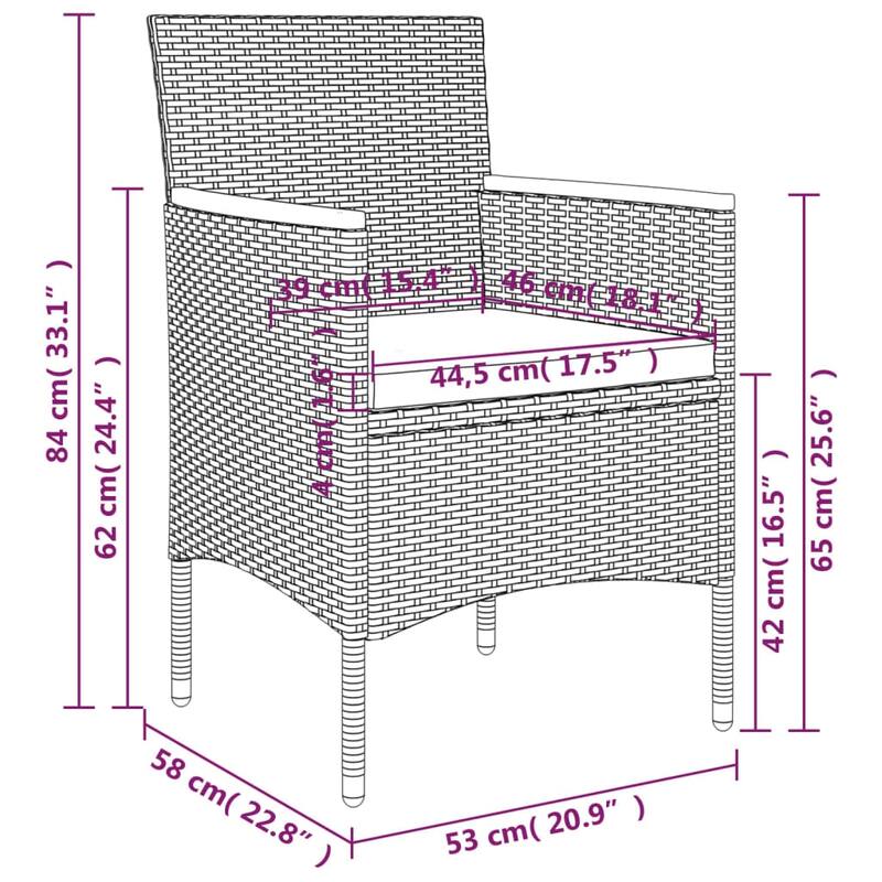 vidaXL Patio Dining Set Outdoor Dining Set Table and Chair Set for Garden