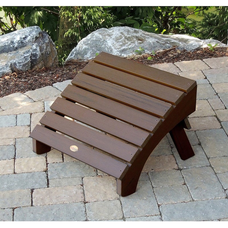 Eco-Friendly Synthetic Wood Folding Ottoman - Weathered Acorn