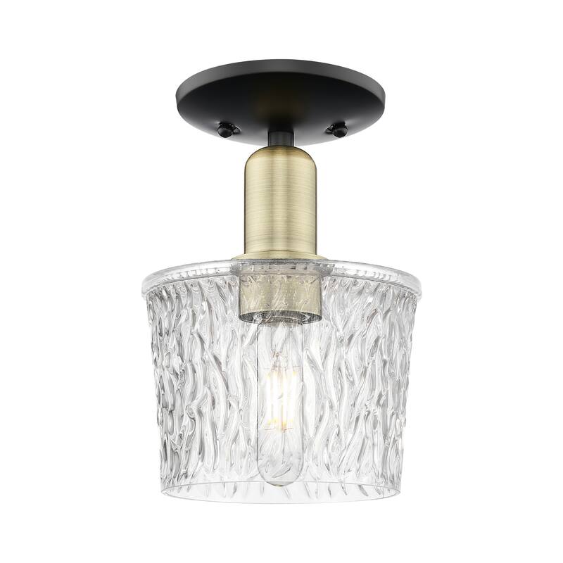 Innovations Lighting Endless Possibilities Arcadia - Niagara - 1 Light 7" Semi-Flush Mount - Black Antique Brass