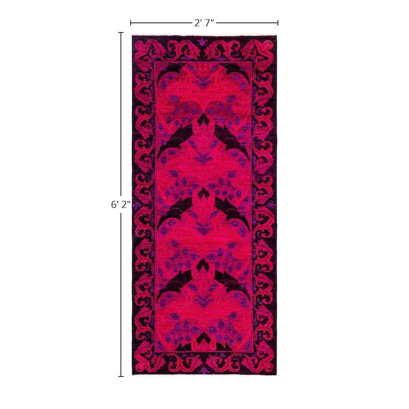 Overdyed One-of-a-Kind Hand-Knotted Area Rug - Multi - 2' 7" x 6' 2"