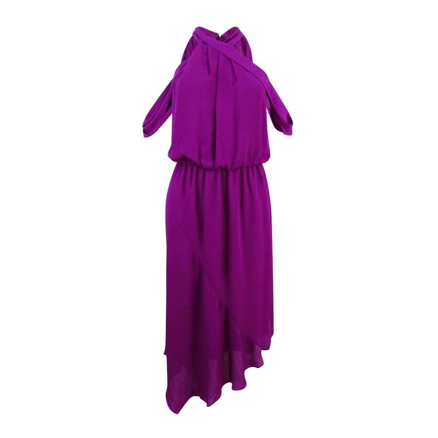 rachel roy purple dress Rachel Rachel Roy Asymmetrical Draped Neck Maxi Dress - Medium Purple