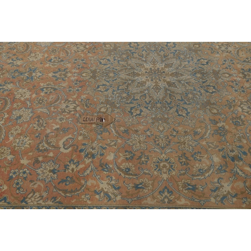 Orange Vintage Najafabad Persian Area Rug Hand-Knotted Wool Carpet - 9'5" x 13'4"