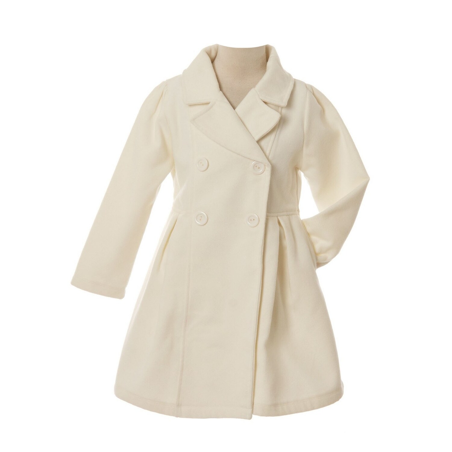 Shop Crayon Kids Girls Ivory Long Sleeve Button Up Winter Dress