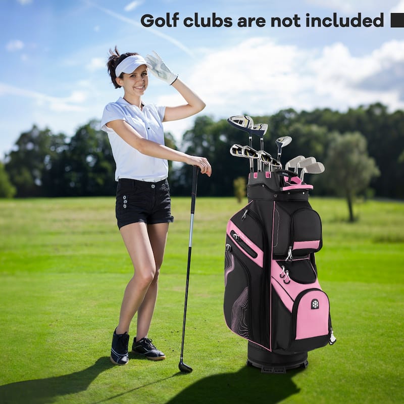 Gymax Golf Cart Bag Molded Lock Top Golf Bag w/14-Way Full Length