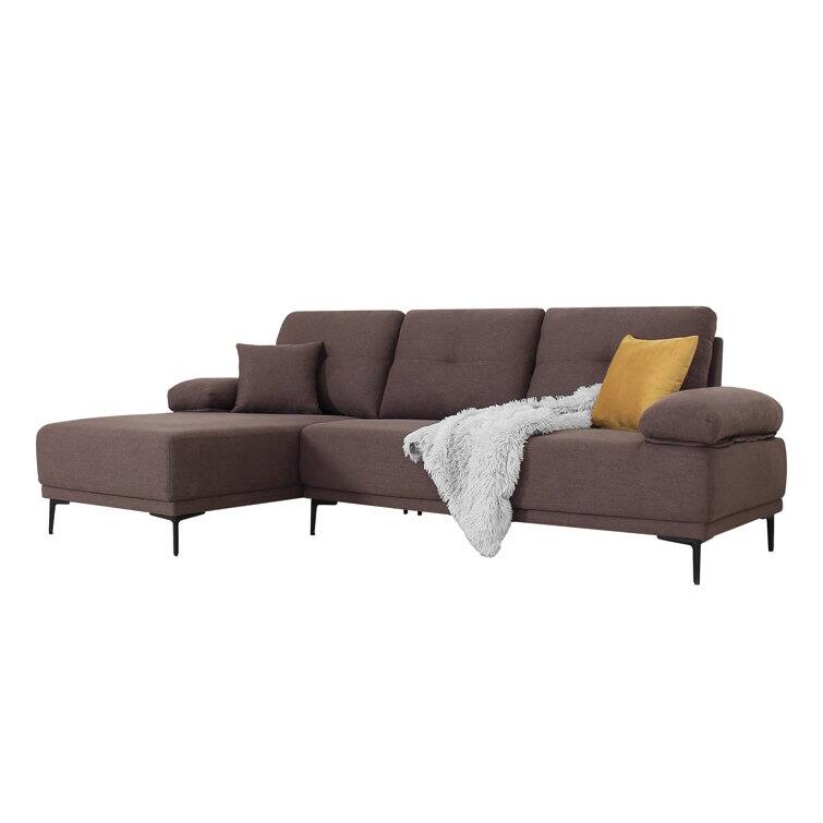 DENOSEN Modern L-shape Fabric Sectional Sofa and Chaise