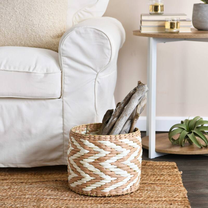 Household Essentials Cattail and Paper Zee Basket - 11.2"L x 11.2"W x 9.8"H