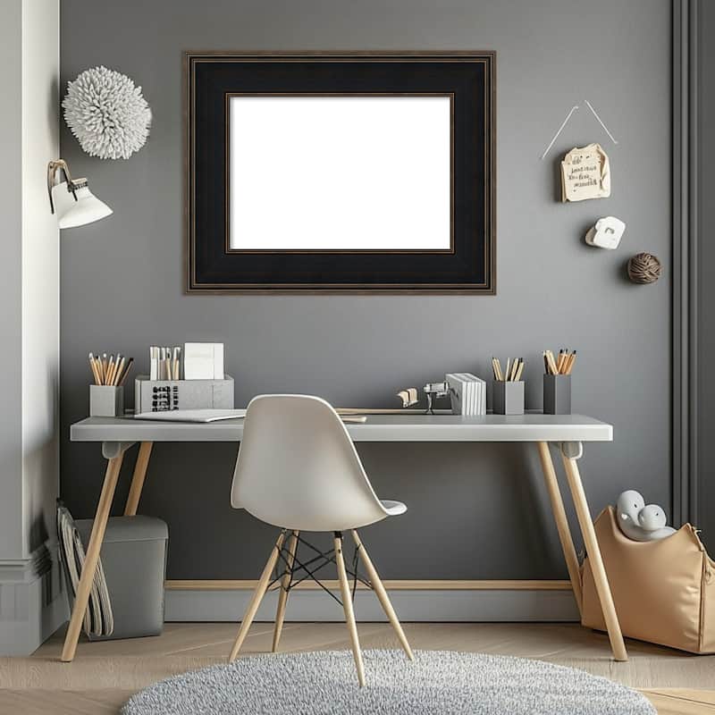 Amanti Art Mezzanine Antique Silver Framed Dry Erase Magnetic Board
