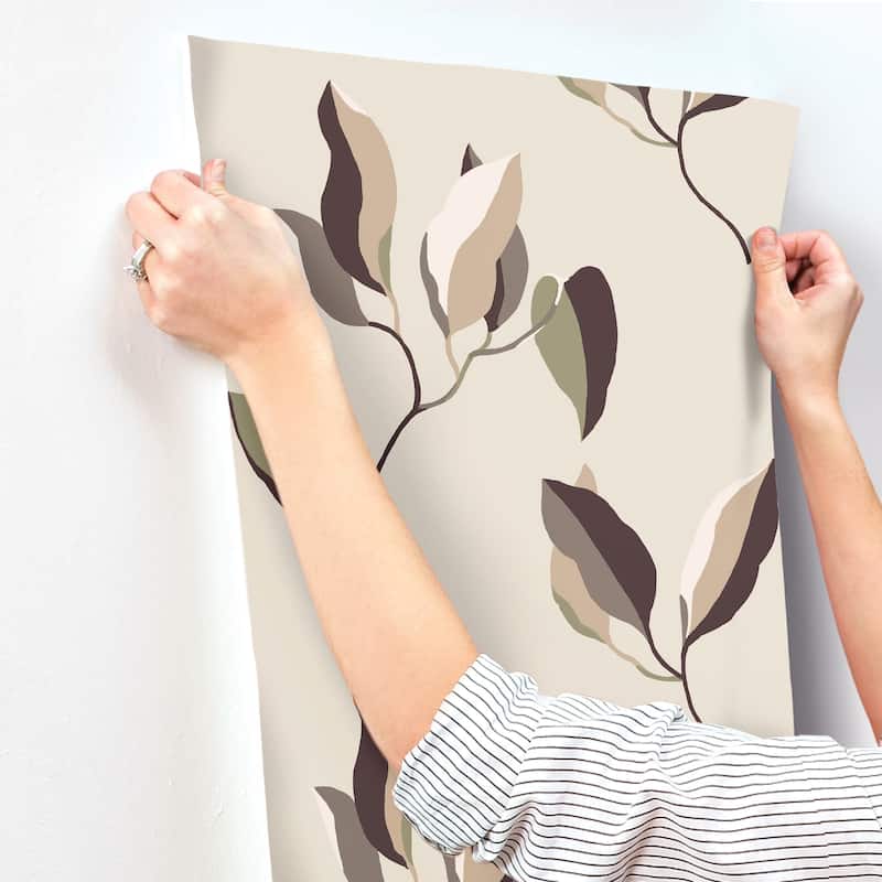 York Wallcoverings Brushwork Branches Violet Wallpaper