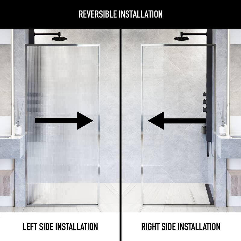 VIGO Meridian 34" W x 74" H Framed Fixed Shower Screen