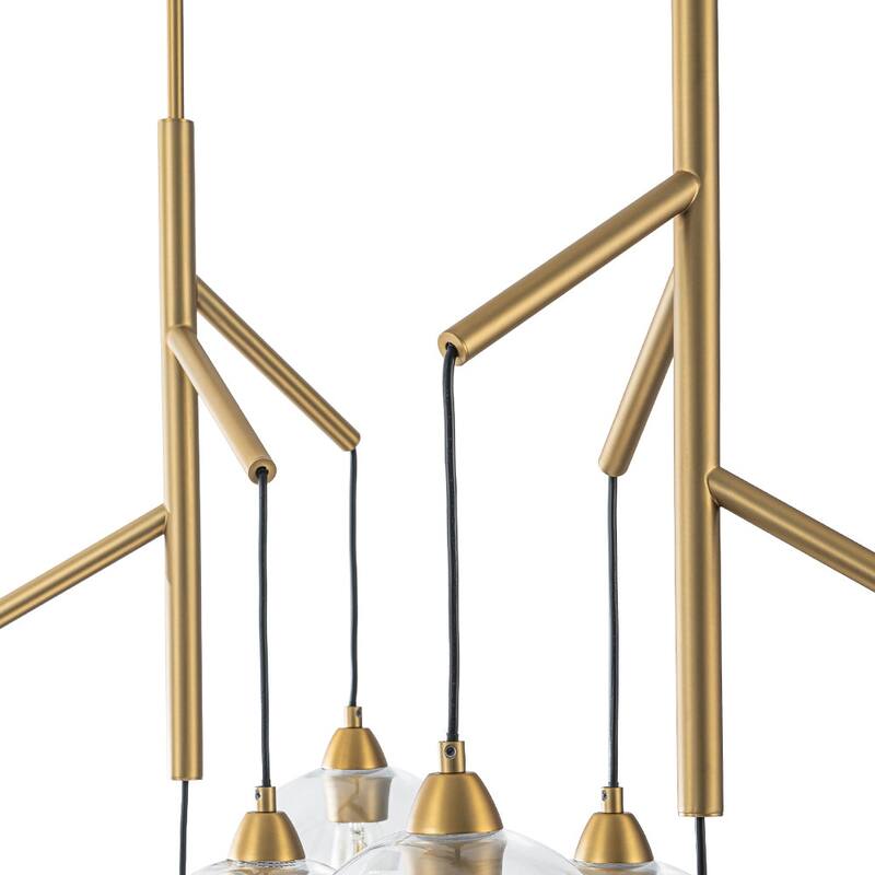 Modern Cluster Glass Bubble Dual Pendant Island Chandelier