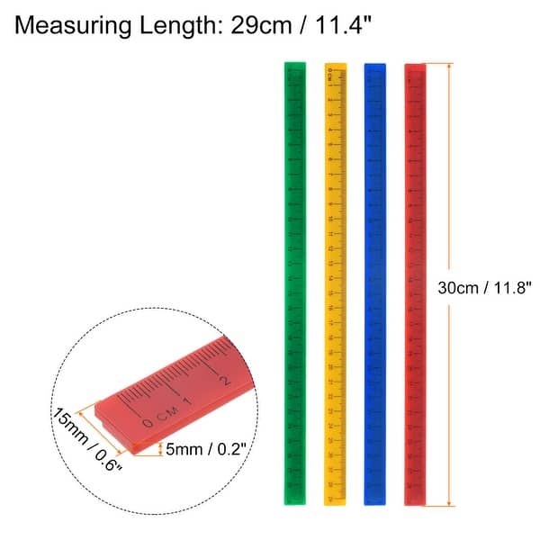 5pcs Whiteboard Ruler 29cm Metric Blackboard Straight Rulers