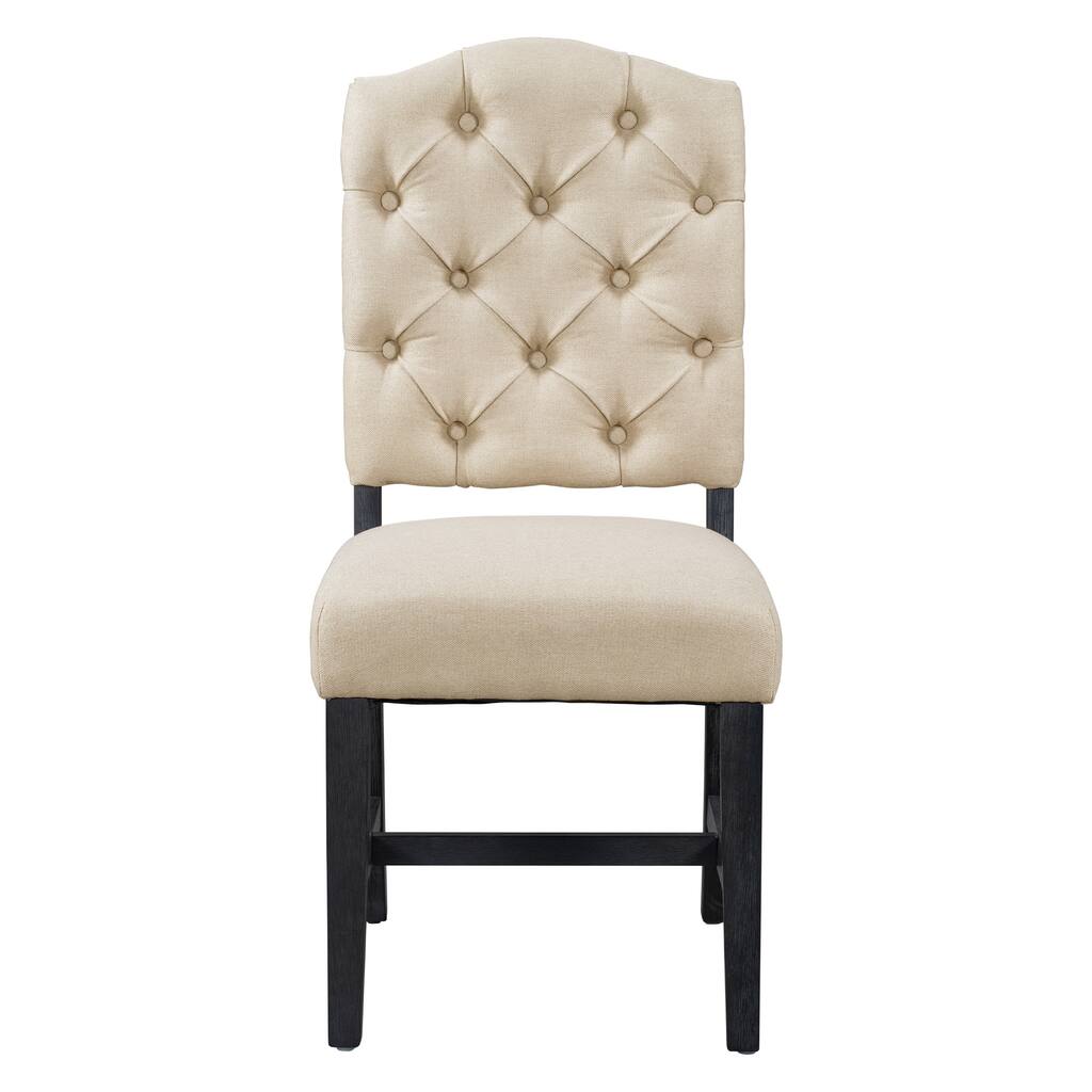Retro Style Dining Chair Set with 4 Upholstered Chairs for Dining Room and Living Room