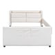 preview thumbnail 24 of 27, Upholstered Bed Platform Bed Faux Leather Bed Frame with Storage Headboard and Guardrail Wood Slat Support Low Profile Bed