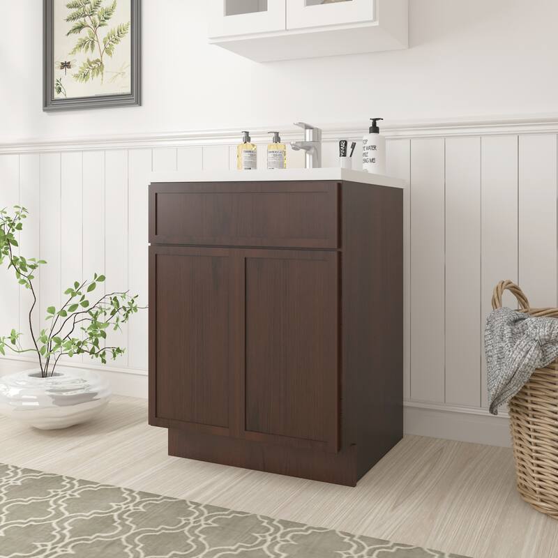 Vanity Art 24" Freestanding Single Base Storage Cabinet with Soft Close Doors