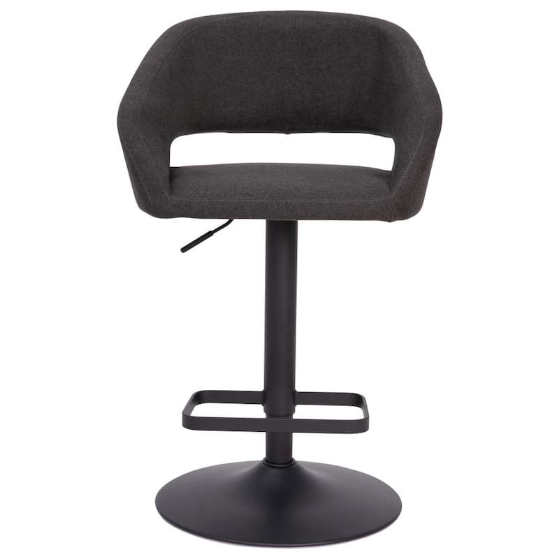Modern Upholstered Adjustable Height Swivel Barstool with Footrest