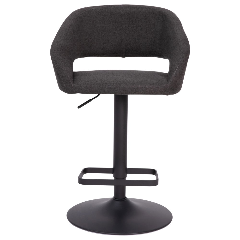 Vinyl Adjustable Height Barstool with Rounded Mid-Back