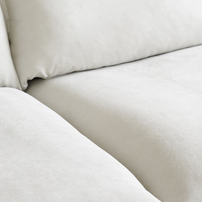 123'' Upholstered Sectional Sofa Minimalist Velvet Couch