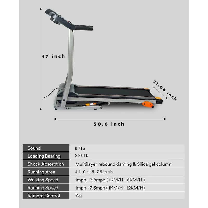 Folding Treadmill 2.5Hp 12Km/H