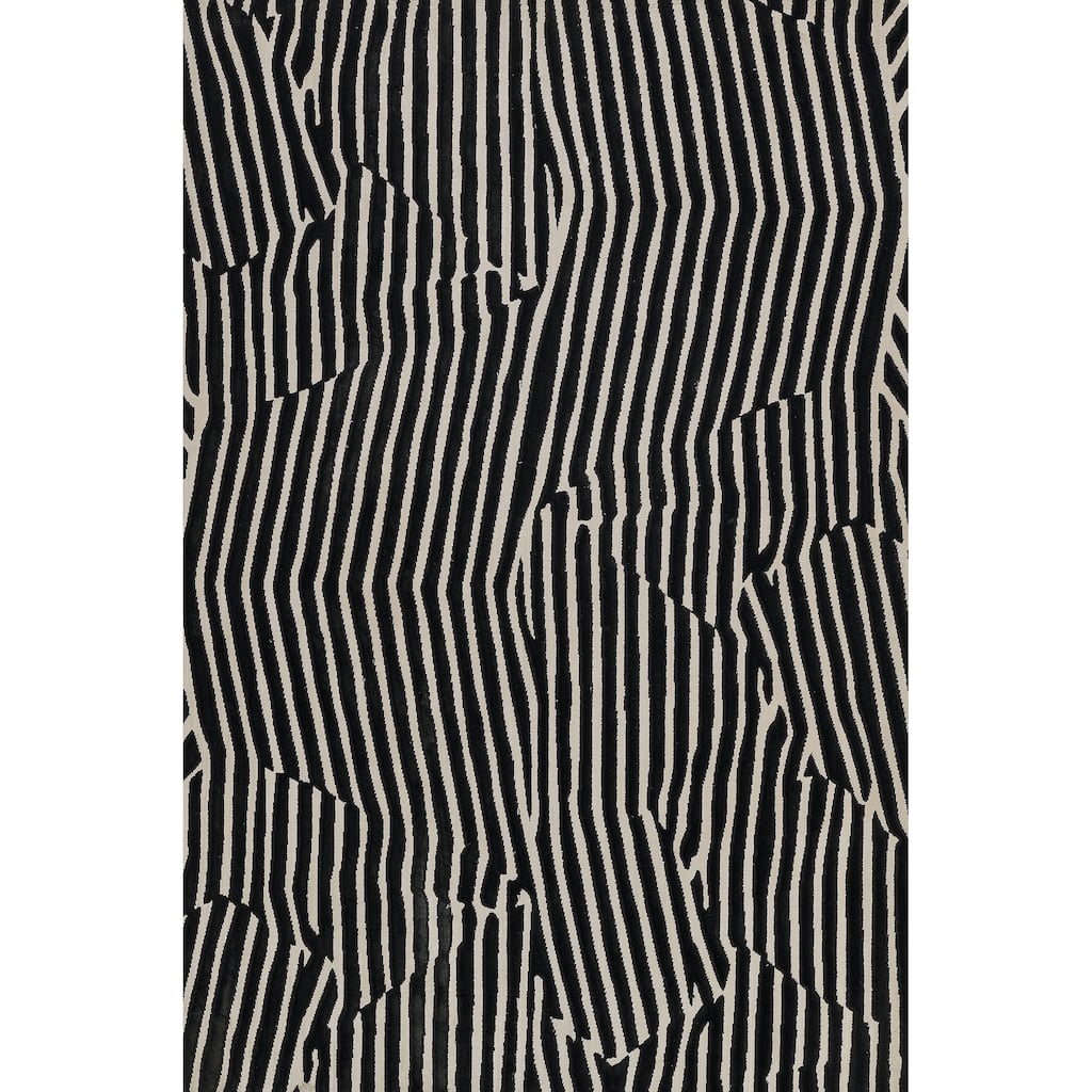 Momeni Xander Contemporary Black Geometric Area Rug