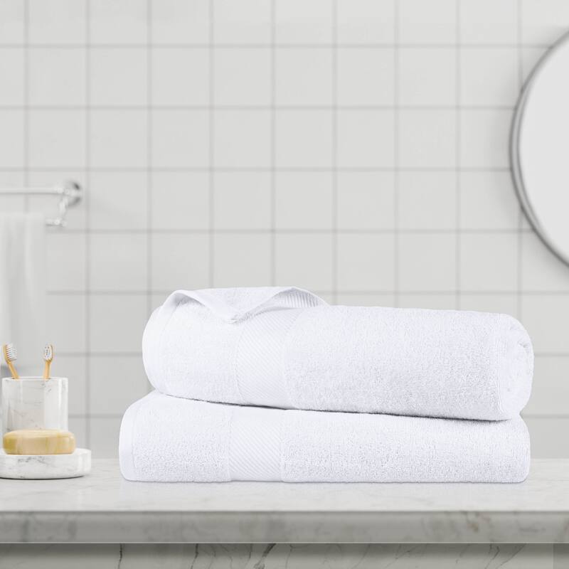 Superior Luxury Solid Highly Absorbent Egyptian Cotton Bath Sheet Towel - (Set of 2)