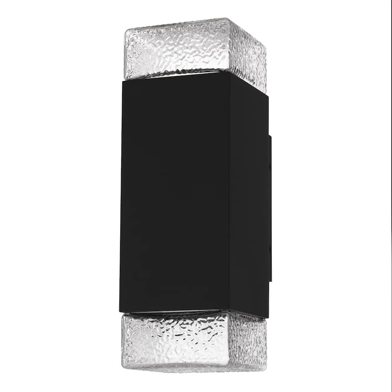 Saxton Integrated LED Matte Black Outdoor Wall Lantern