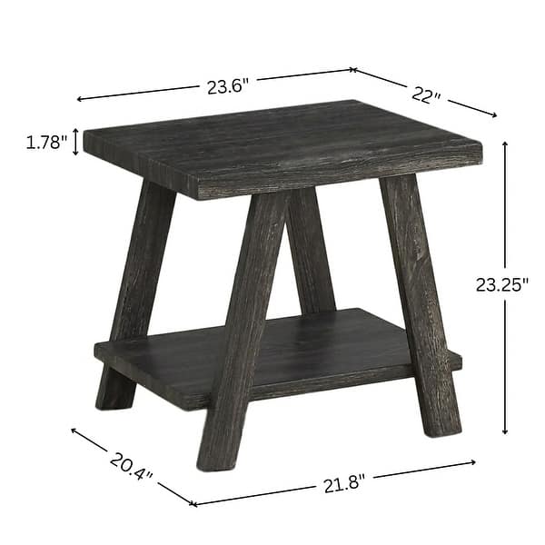 dimension image slide 1 of 12, Roundhill Furniture Athens Contemporary Wood Shelf End Table