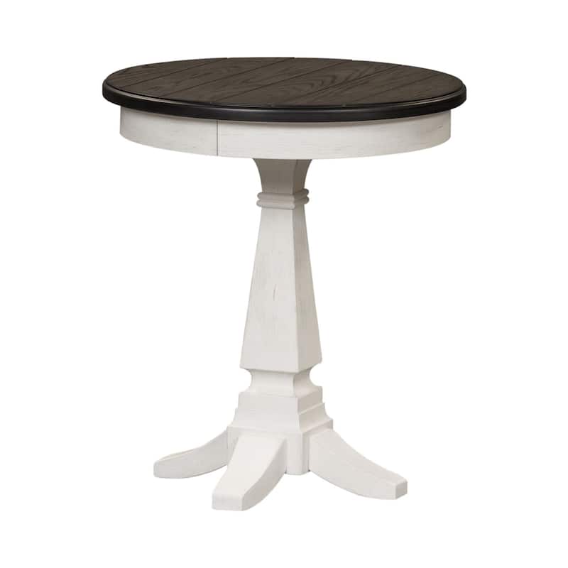 Allyson Park Wirebrushed White Charcoal Chair Side Table