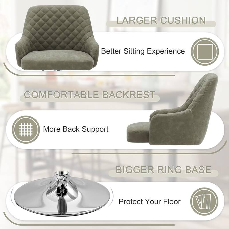 Javlergo 4-Pack Adjustable Bar Stools 24.4" to 32.7" Height Range with Footrest & Diamond Quilted Half-Back Counter Stools Set