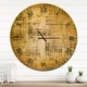 preview thumbnail 7 of 7, Designart 'Antique face on Parchment' Oversized Rustic Wall CLock